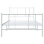 Estructura cama metal con cabecero y pie cama blanca 75x190 cm de vidaXL, Camas y somieres - Ref: Foro24-352537, Precio: 66,45 €