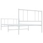 Metal bed frame with headboard and footboard white 75x190 cm by vidaXL, Beds and slatted bases - Ref: Foro24-352537, Price: 6...