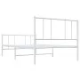 Metallbettgestell mit Kopf- und Fußteil weiß 75x190 cm von vidaXL, Betten und Lattenroste - Ref: Foro24-352537, Preis: 65,42 ...