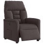 Sillón reclinable eléctrico tela marrón oscuro