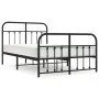 Black metal headboard and footboard bed frame 120x200 cm by vidaXL, Beds and slatted bases - Ref: Foro24-352594, Price: 120,5...