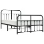 Black metal headboard and footboard bed frame 120x200 cm by vidaXL, Beds and slatted bases - Ref: Foro24-352594, Price: 120,5...