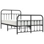Estructura de cama cabecero y estribo metal negro 120x200 cm de vidaXL, Camas y somieres - Ref: Foro24-352594, Precio: 122,42 €