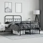 Black metal headboard and footboard bed frame 120x200 cm by vidaXL, Beds and slatted bases - Ref: Foro24-352594, Price: 120,5...
