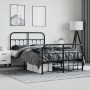 Estructura de cama cabecero y estribo metal negro 120x200 cm de vidaXL, Camas y somieres - Ref: Foro24-352594, Precio: 122,42 €