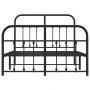 Black metal headboard and footboard bed frame 120x200 cm by vidaXL, Beds and slatted bases - Ref: Foro24-352594, Price: 120,5...