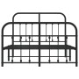 Estructura de cama cabecero y estribo metal negro 120x200 cm de vidaXL, Camas y somieres - Ref: Foro24-352594, Precio: 122,42 €