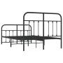 Black metal headboard and footboard bed frame 120x200 cm by vidaXL, Beds and slatted bases - Ref: Foro24-352594, Price: 120,5...