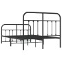 Estructura de cama cabecero y estribo metal negro 120x200 cm de vidaXL, Camas y somieres - Ref: Foro24-352594, Precio: 122,42 €