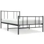 Bed frame with headboard and black metal footboard 75x190 cm by vidaXL, Beds and slatted bases - Ref: Foro24-352488, Price: 6...