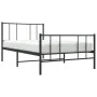 Bed frame with headboard and black metal footboard 75x190 cm by vidaXL, Beds and slatted bases - Ref: Foro24-352488, Price: 6...