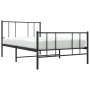 Bettgestell mit Kopfteil und Fußteil aus schwarzem Metall 75x190 cm von vidaXL, Betten und Lattenroste - Ref: Foro24-352488, ...