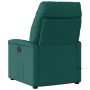 Sillón reclinable eléctrico tela verde oscuro