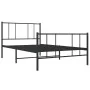 Bed frame with headboard and black metal footboard 75x190 cm by vidaXL, Beds and slatted bases - Ref: Foro24-352488, Price: 6...