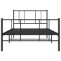 Bed frame with headboard and black metal footboard 75x190 cm by vidaXL, Beds and slatted bases - Ref: Foro24-352488, Price: 6...