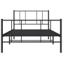 Bettgestell mit Kopfteil und Fußteil aus schwarzem Metall 75x190 cm von vidaXL, Betten und Lattenroste - Ref: Foro24-352488, ...