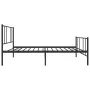 Bed frame with headboard and black metal footboard 75x190 cm by vidaXL, Beds and slatted bases - Ref: Foro24-352488, Price: 6...