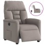 Sillón reclinable eléctrico tela gris taupé
