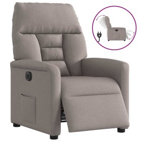 Sillón reclinable eléctrico tela gris taupé