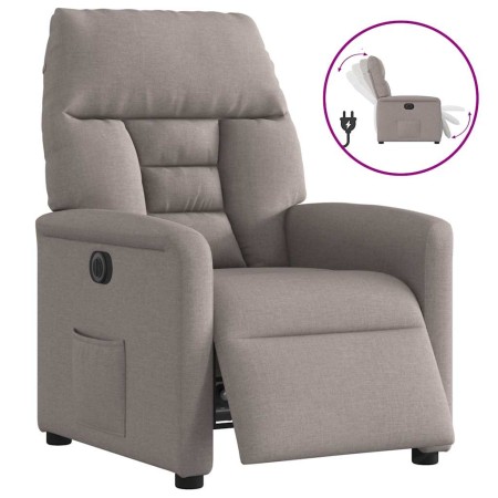 Sillón reclinable eléctrico tela gris taupé
