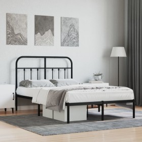 Bettgestell mit schwarzem Metallkopfteil 120x200 cm von vidaXL, Betten und Lattenroste - Ref: Foro24-352576, Preis: 116,87 €,...