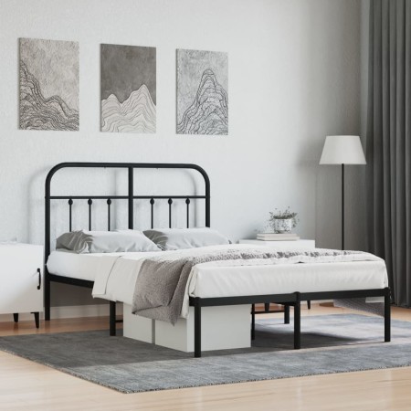 Bettgestell mit schwarzem Metallkopfteil 120x200 cm von vidaXL, Betten und Lattenroste - Ref: Foro24-352576, Preis: 116,78 €,...