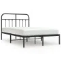 Bed frame with black metal headboard 120x200 cm by vidaXL, Beds and slatted bases - Ref: Foro24-352576, Price: 114,85 €, Disc...