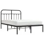 Bed frame with black metal headboard 120x200 cm by vidaXL, Beds and slatted bases - Ref: Foro24-352576, Price: 114,85 €, Disc...