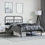 Bed frame with black metal headboard 120x200 cm by vidaXL, Beds and slatted bases - Ref: Foro24-352576, Price: 116,78 €, Disc...