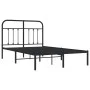 Bed frame with black metal headboard 120x200 cm by vidaXL, Beds and slatted bases - Ref: Foro24-352576, Price: 114,85 €, Disc...