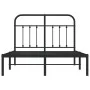Bed frame with black metal headboard 120x200 cm by vidaXL, Beds and slatted bases - Ref: Foro24-352576, Price: 114,85 €, Disc...