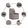 Sillón reclinable eléctrico tela gris taupé
