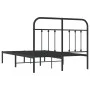 Bed frame with black metal headboard 120x200 cm by vidaXL, Beds and slatted bases - Ref: Foro24-352576, Price: 114,85 €, Disc...