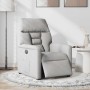 Sillón reclinable eléctrico de tela gris nube