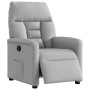 Sillón reclinable eléctrico de tela gris nube
