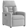 Sillón reclinable eléctrico de tela gris nube
