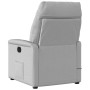 Sillón reclinable eléctrico de tela gris nube