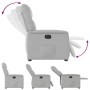 Sillón reclinable eléctrico de tela gris nube