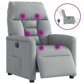 Sillón reclinable de masaje eléctrico tela gris claro