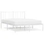White metal bed frame with headboard 140x200 cm by vidaXL, Beds and slatted bases - Ref: Foro24-352530, Price: 93,15 €, Disco...