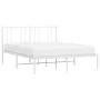 White metal bed frame with headboard 140x200 cm by vidaXL, Beds and slatted bases - Ref: Foro24-352530, Price: 93,15 €, Disco...