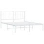 Bettgestell aus weißem Metall mit Kopfteil 140x200 cm von vidaXL, Betten und Lattenroste - Ref: Foro24-352530, Preis: 95,09 €...