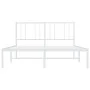 White metal bed frame with headboard 140x200 cm by vidaXL, Beds and slatted bases - Ref: Foro24-352530, Price: 93,15 €, Disco...