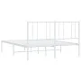 White metal bed frame with headboard 140x200 cm by vidaXL, Beds and slatted bases - Ref: Foro24-352530, Price: 93,15 €, Disco...