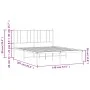 White metal bed frame with headboard 140x200 cm by vidaXL, Beds and slatted bases - Ref: Foro24-352530, Price: 93,15 €, Disco...