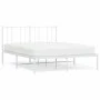 Metal bed frame with white headboard 120x190 cm by vidaXL, Beds and slatted bases - Ref: Foro24-352526, Price: 88,52 €, Disco...
