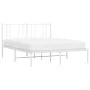Metal bed frame with white headboard 120x190 cm by vidaXL, Beds and slatted bases - Ref: Foro24-352526, Price: 88,52 €, Disco...