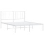 Bettgestell aus Metall mit weißem Kopfteil 120x190 cm von vidaXL, Betten und Lattenroste - Ref: Foro24-352526, Preis: 87,63 €...