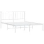 Metal bed frame with white headboard 120x190 cm by vidaXL, Beds and slatted bases - Ref: Foro24-352526, Price: 88,52 €, Disco...