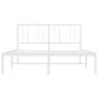 Metal bed frame with white headboard 120x190 cm by vidaXL, Beds and slatted bases - Ref: Foro24-352526, Price: 88,52 €, Disco...